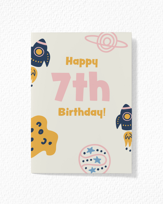 "Happy 7th Birthday" Card