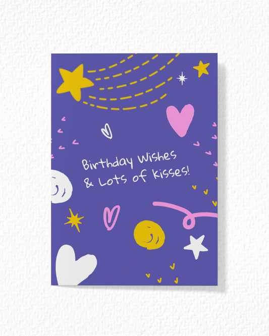Wishes And Kisses Birthday Card