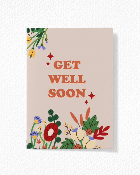 Floral Get Well Soon Card