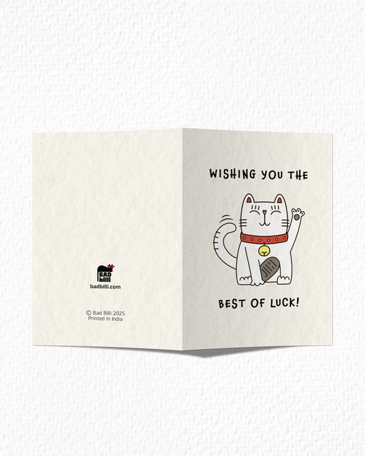 Lucky Cat Good Luck Card