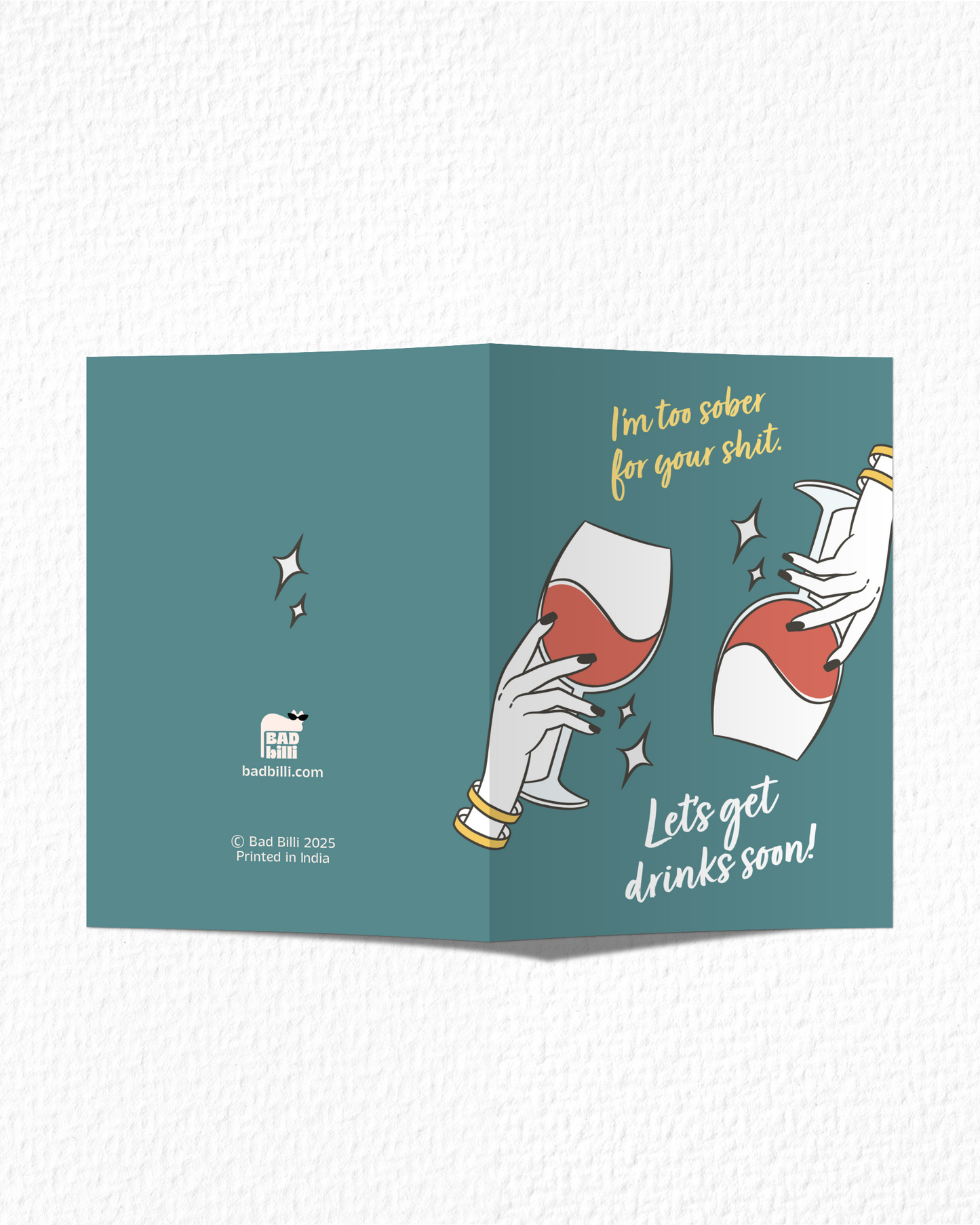 "Let's Get Drinks Soon" Card