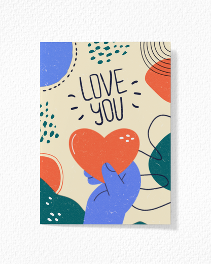 Red Heart "Love You" Card