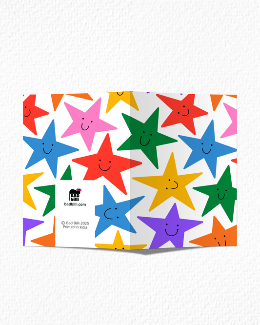 Colourful Smiling Stars Card