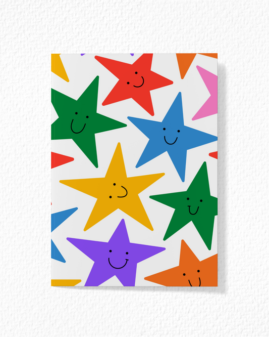 Colourful Smiling Stars Card
