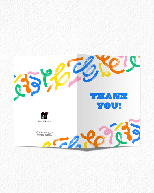 Bold Colourful Thank You Card